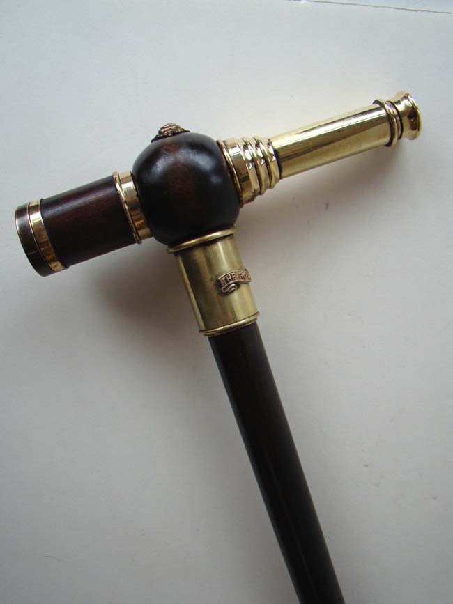 An Extremely fine Walking Stick mounted with a four-draw telescope circa 1900.